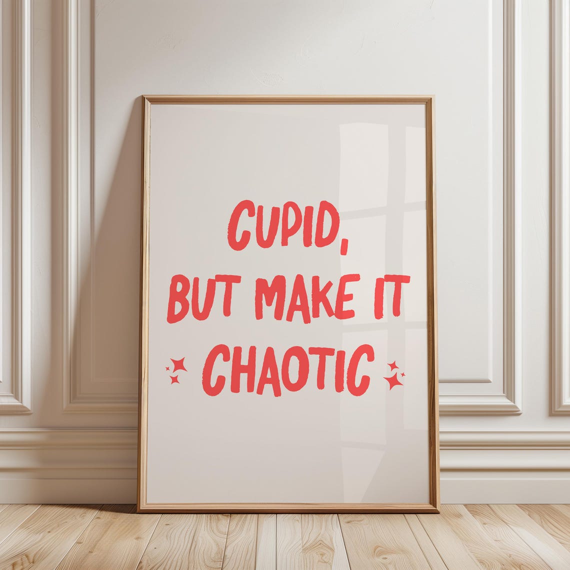 Cupid But Make It Chaotic Funny Valentines Day Red Lettering Poster
