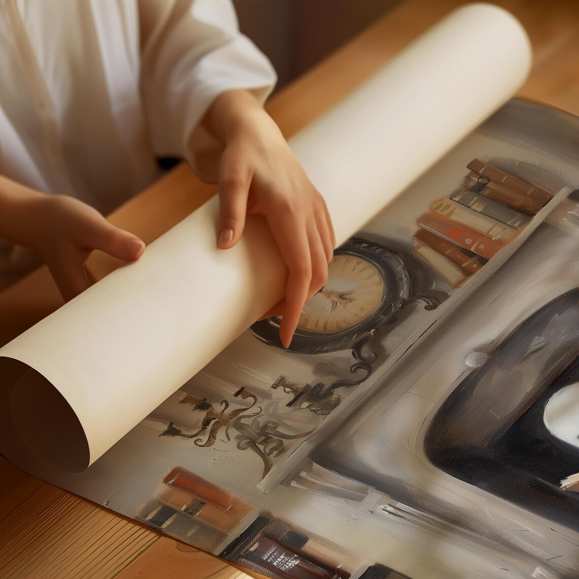Ghost Reading Book Print, Cute Halloween Wall Art - Image 3