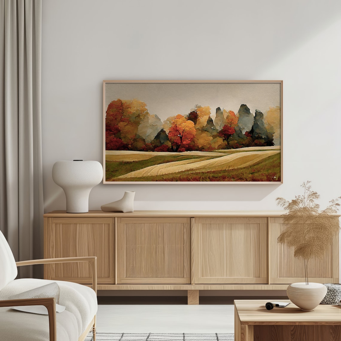 Autumn Landscape TV Art, Fall Foliage Trees
