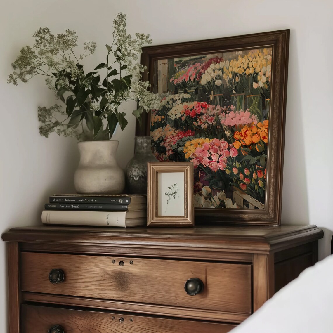 Flower Market Vintage Wall Art, Spring Tulip Print - Image 3