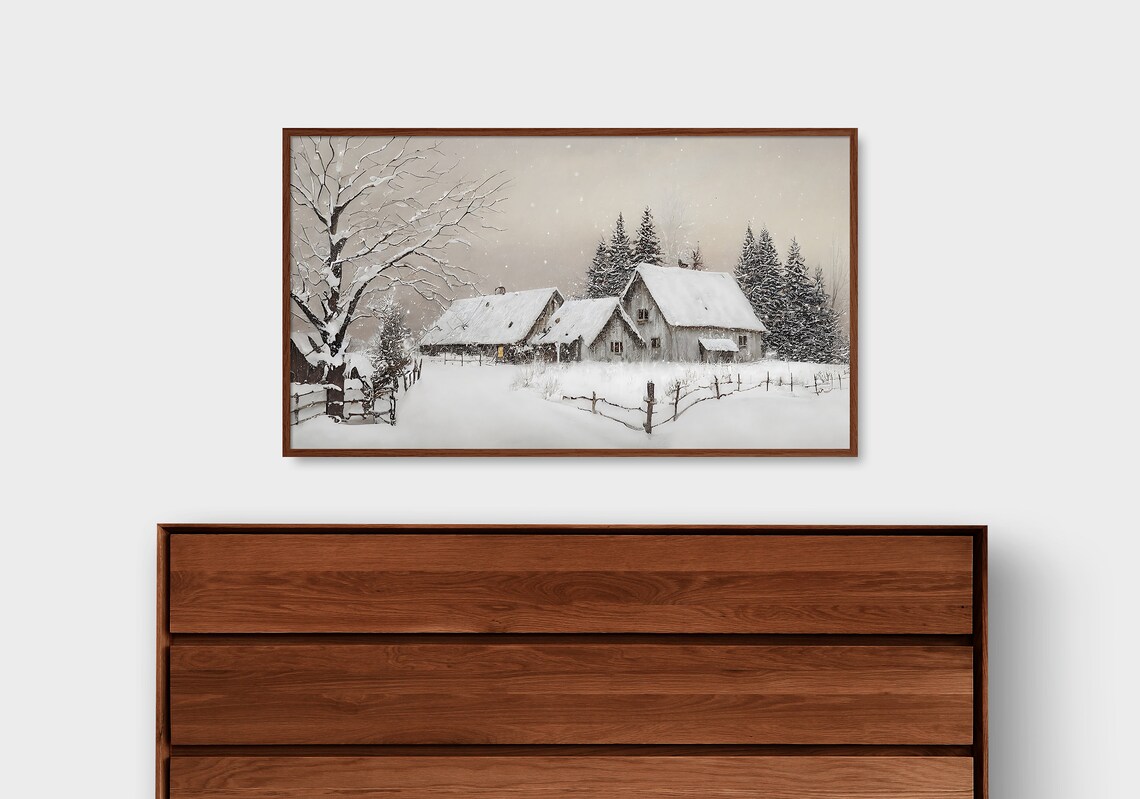 Farmhouse Winter Seasonal Snow Art Print
