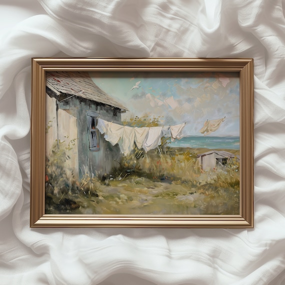 Seaside Laundry Vintage Aesthetic Art Print