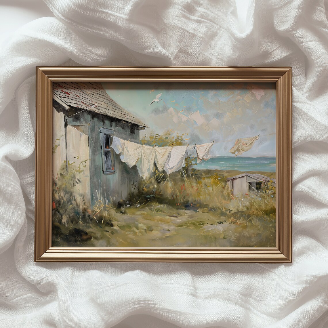 Seaside Laundry Vintage Aesthetic Art Print