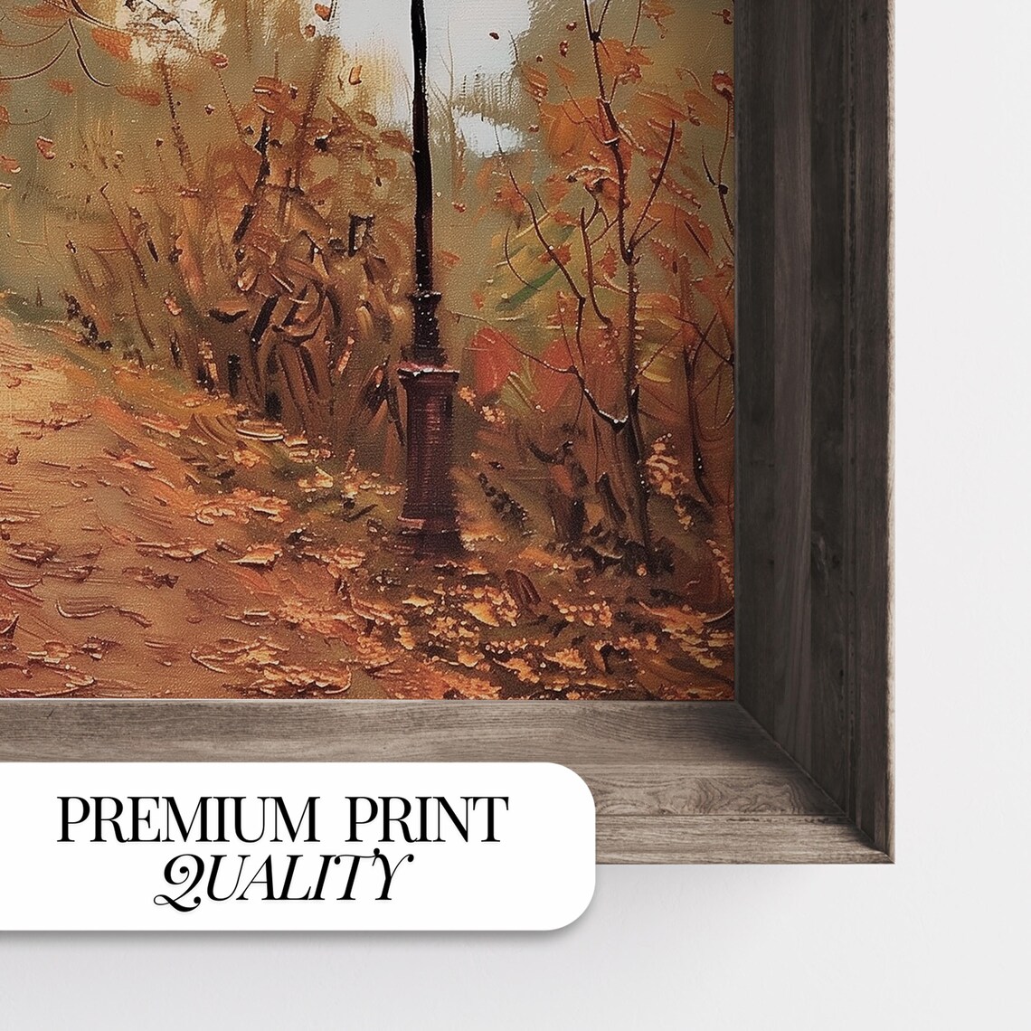 Autumn Leaves Fall Park Painting, Farmhouse Art Print - Image 3