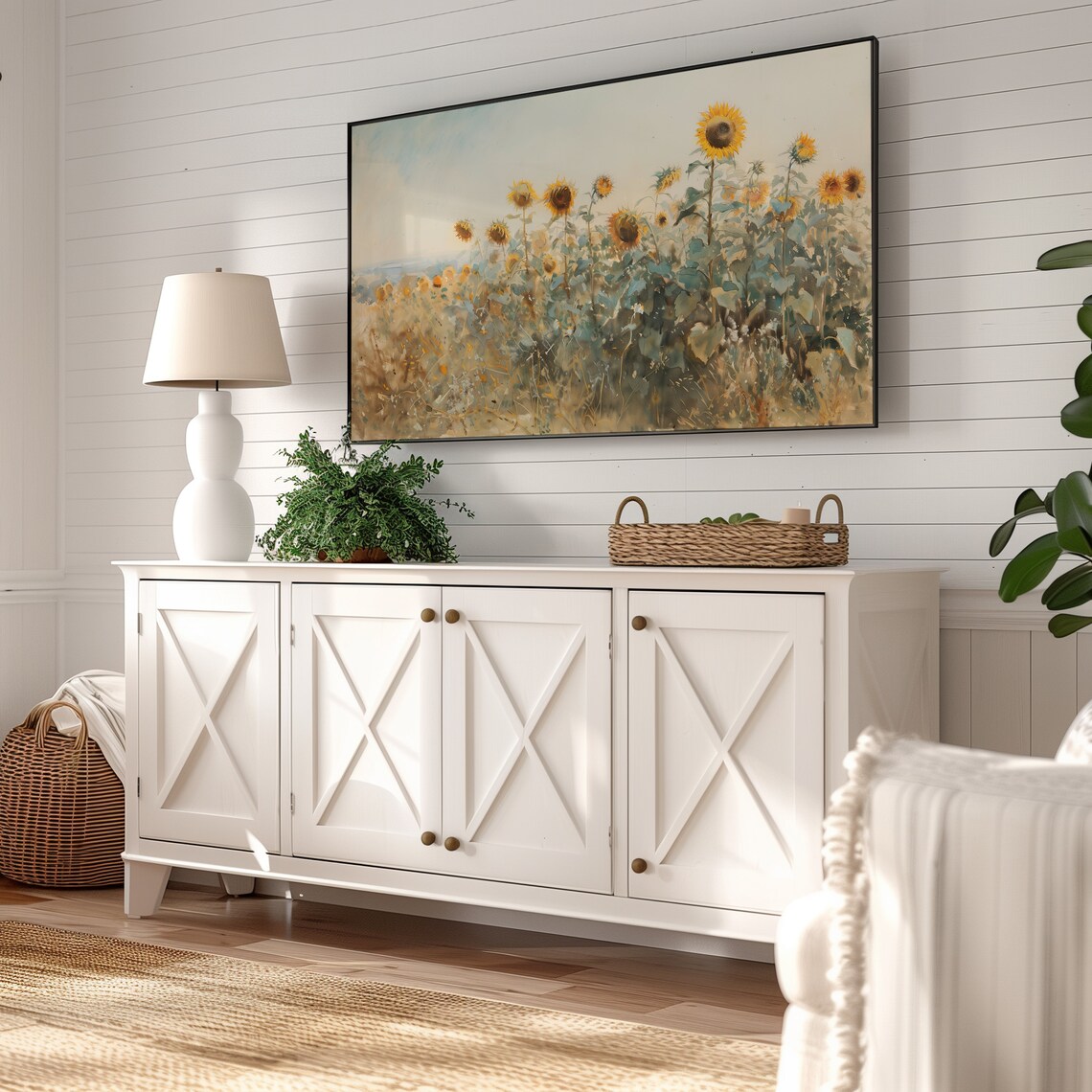 Sunflower Field Spring Summer Wall Art Print