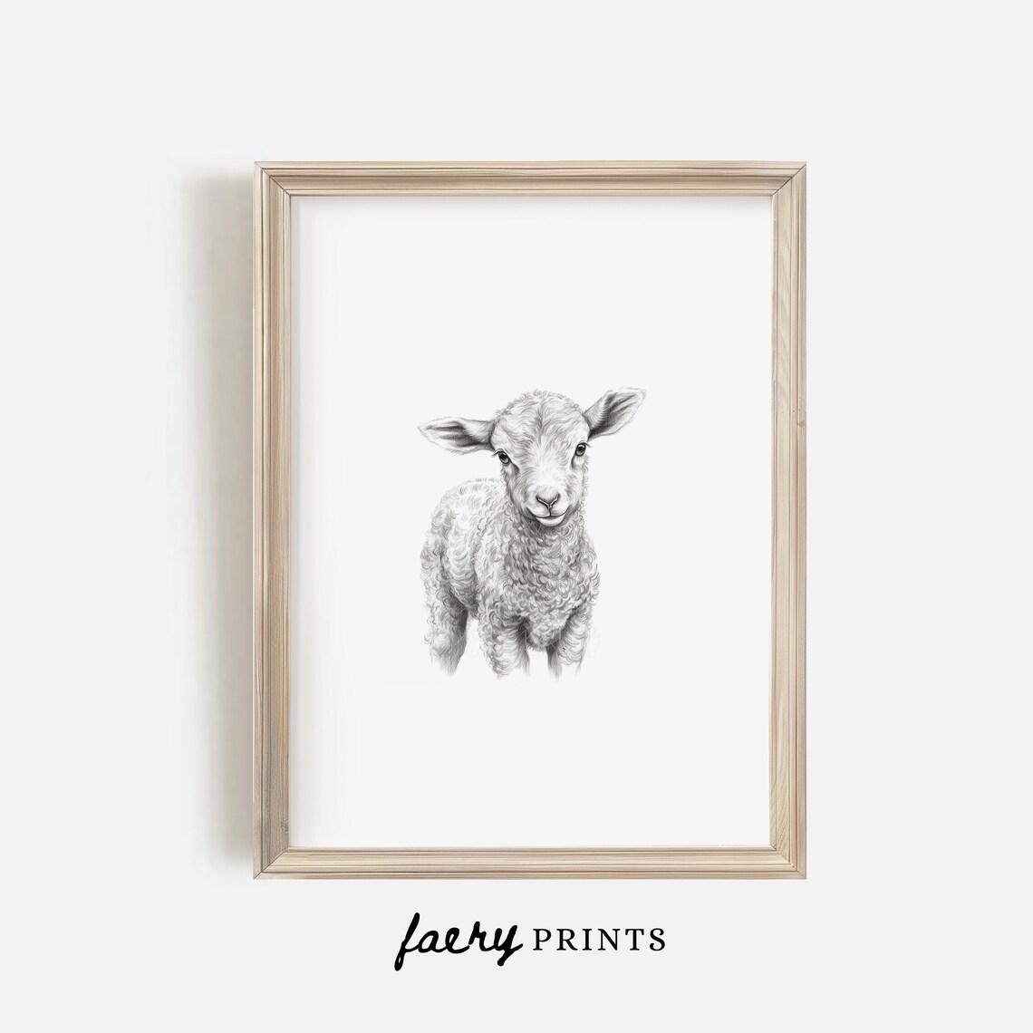 Sheep Print Wall Art, Cute Lamb Sketch Nursery Decor - Image 2