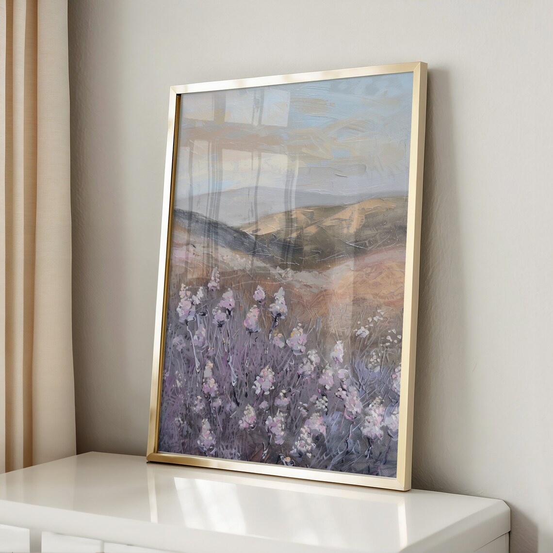 Lavender Fields Vintage Landscape Art Print - Image 3