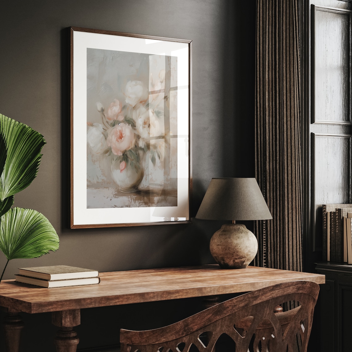 Vintage Peony Painting, Elegant Impressionist Art Print - Image 3