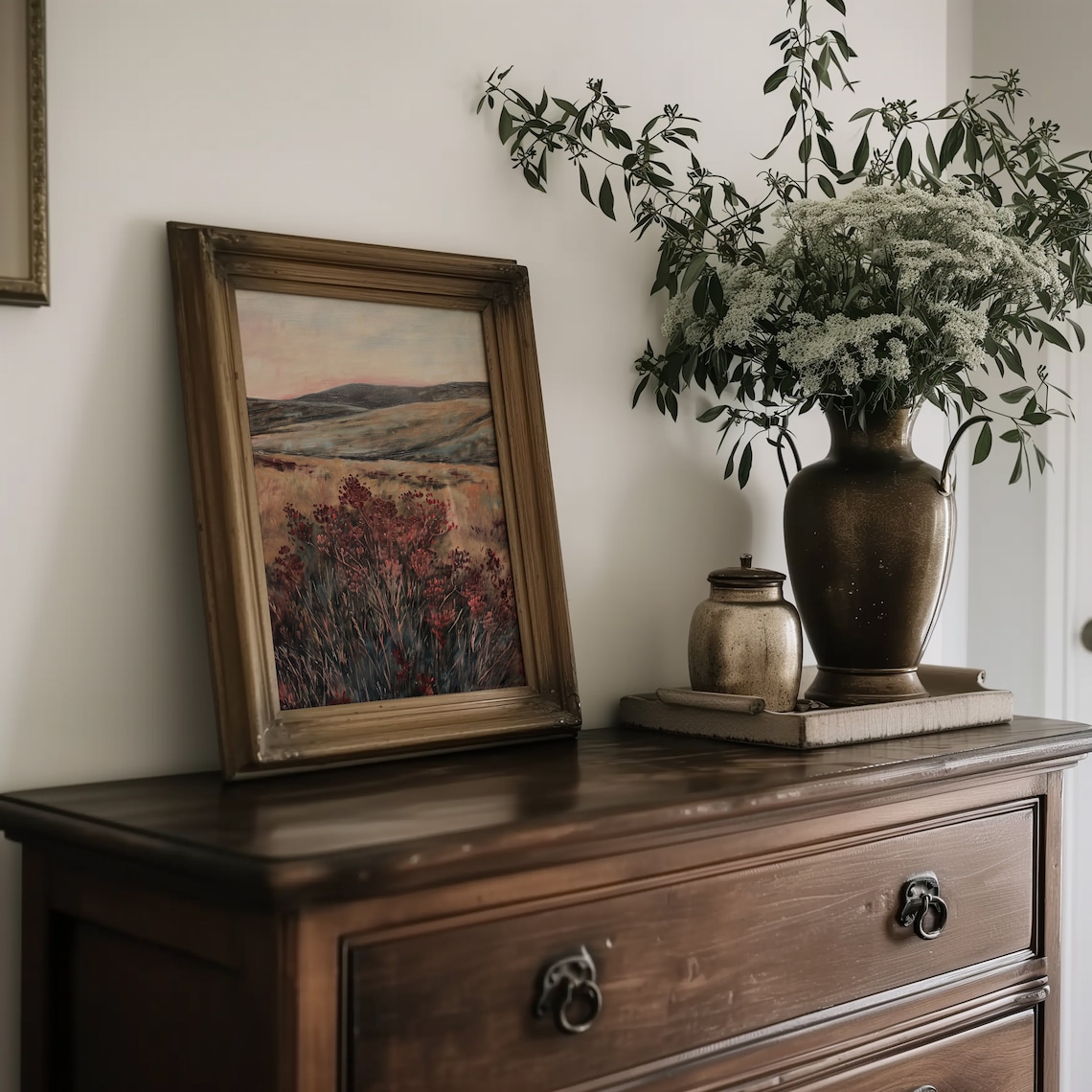 Moody Landscape Print, Vintage Pastoral Scenery - Image 5