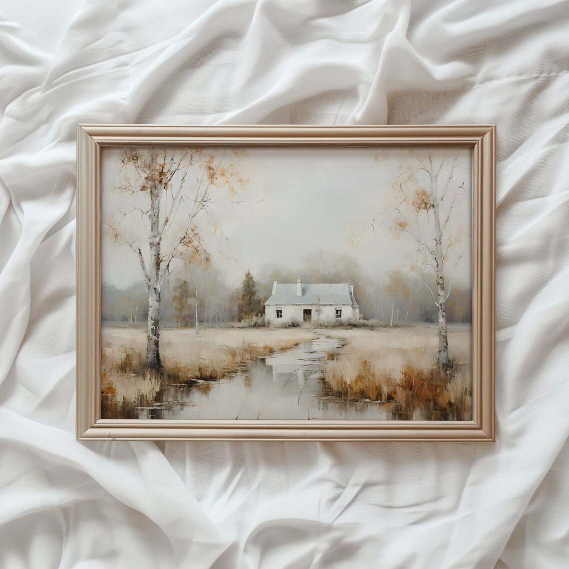 Fall Print Farmhouse Autumn Landscape Art Print