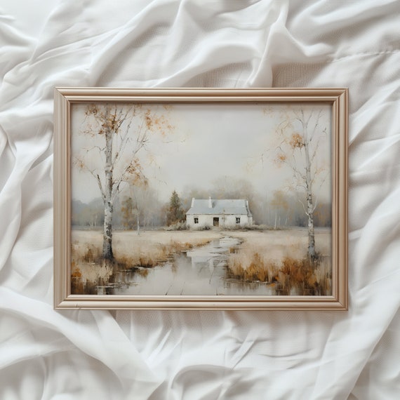 Fall Print Farmhouse Autumn Landscape Art Print