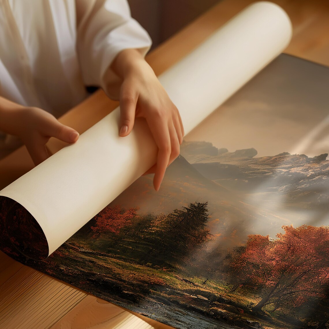 Fall Landscape Art Print, Autumn Mountain Scene - Image 3