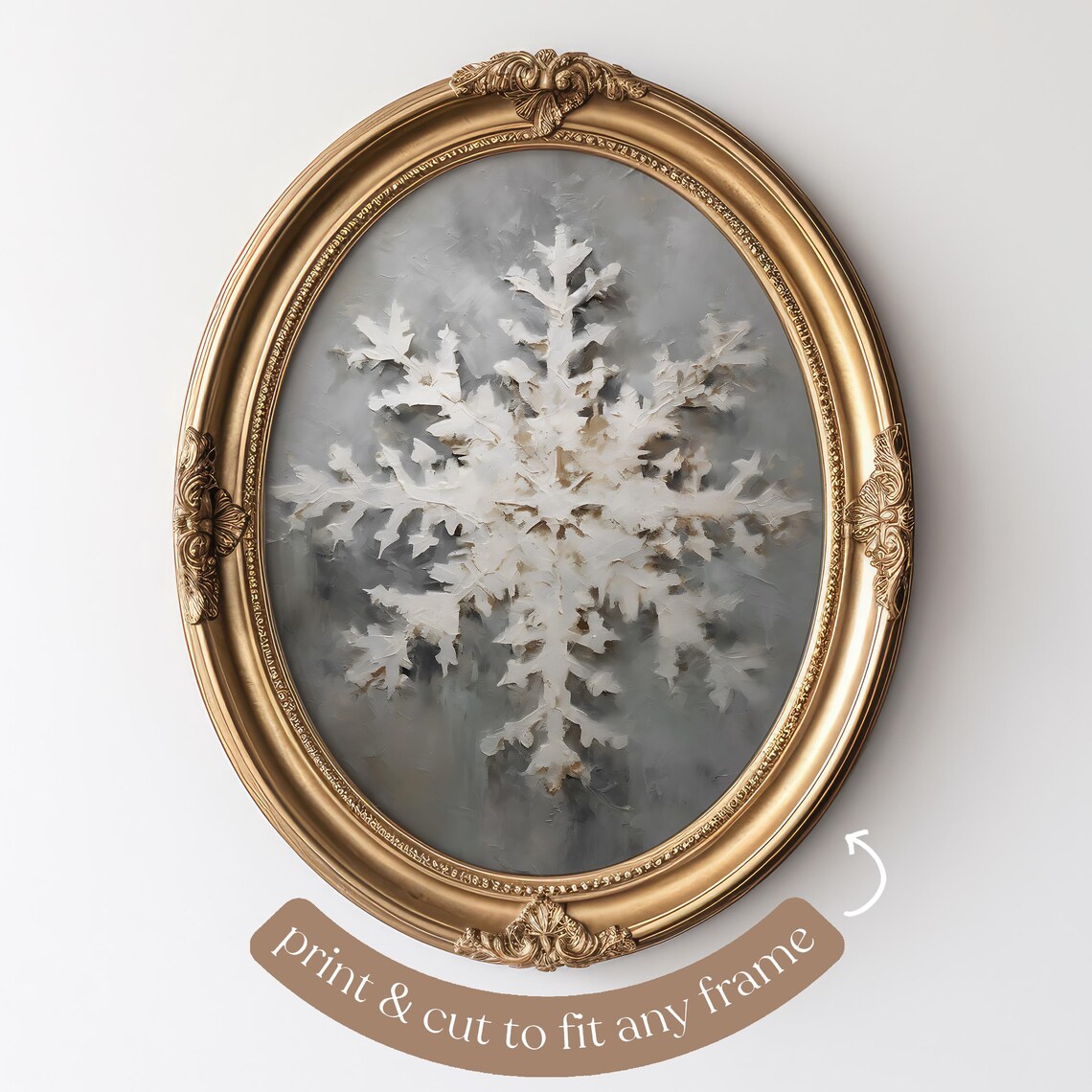 Snowflake Print, Vintage Winter Holiday Art Print - Image 4