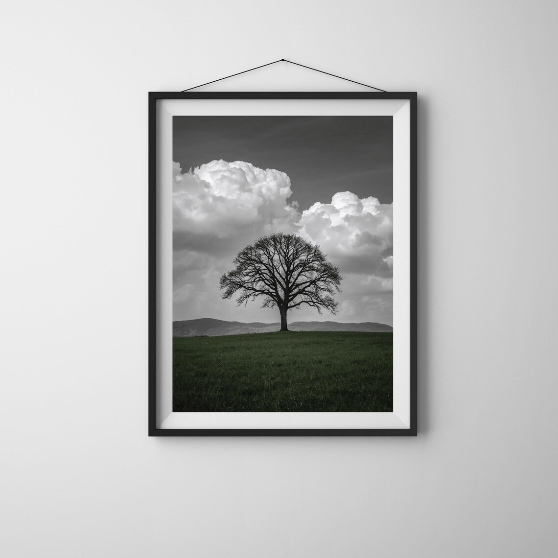 Minimalist Black and White Tree Art Print