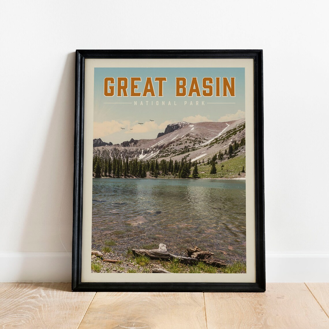 Great Basin National Park Serene Alpine Lake Mountain Travel Poster