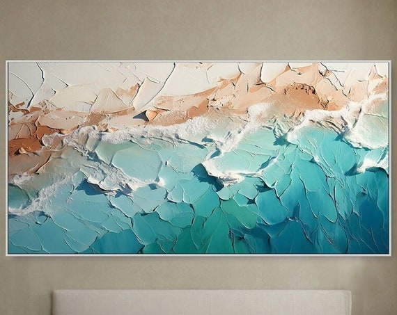 Wabi Sabi Beach Wave, Minimalist Ocean Wall Art Print