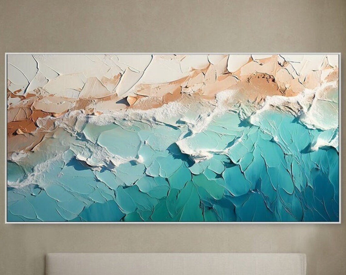 Wabi Sabi Beach Wave, Minimalist Ocean Wall Art Print