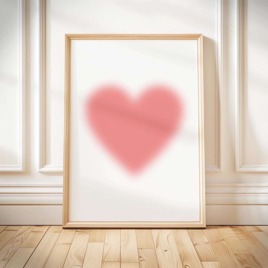 Blurred Pink Heart Soft Dreamy Gradient Aura Minimalist Art Poster