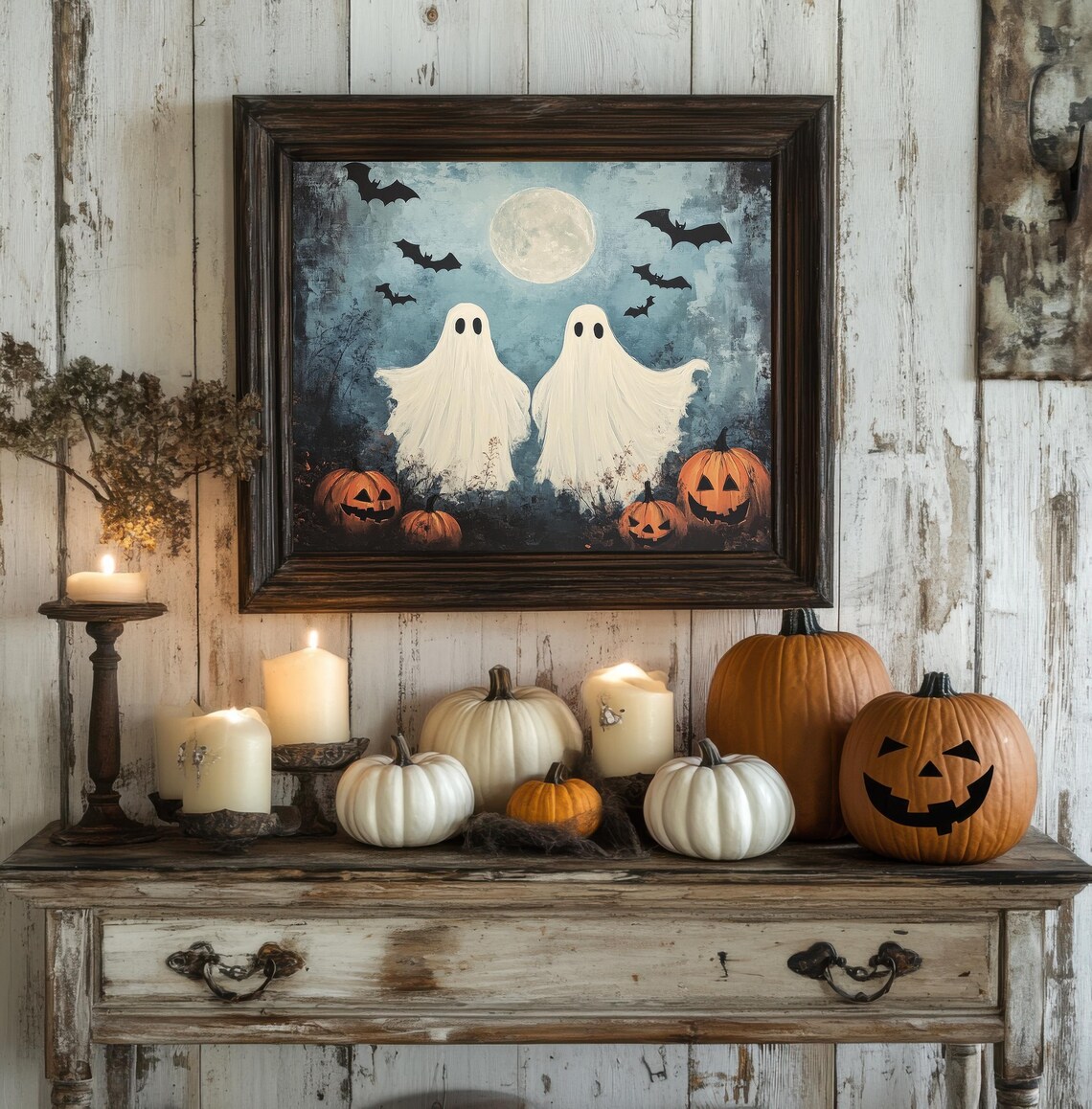 Old Fashioned Spooky Ghosts, Vintage Style Art Print - Image 3