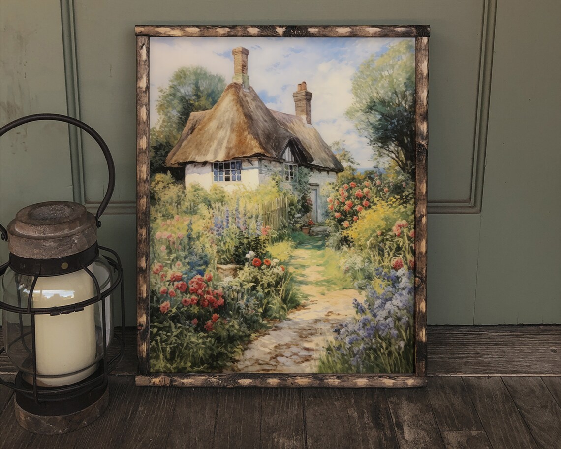 Old Thatched Cottage Vintage Style Art Print - Image 2