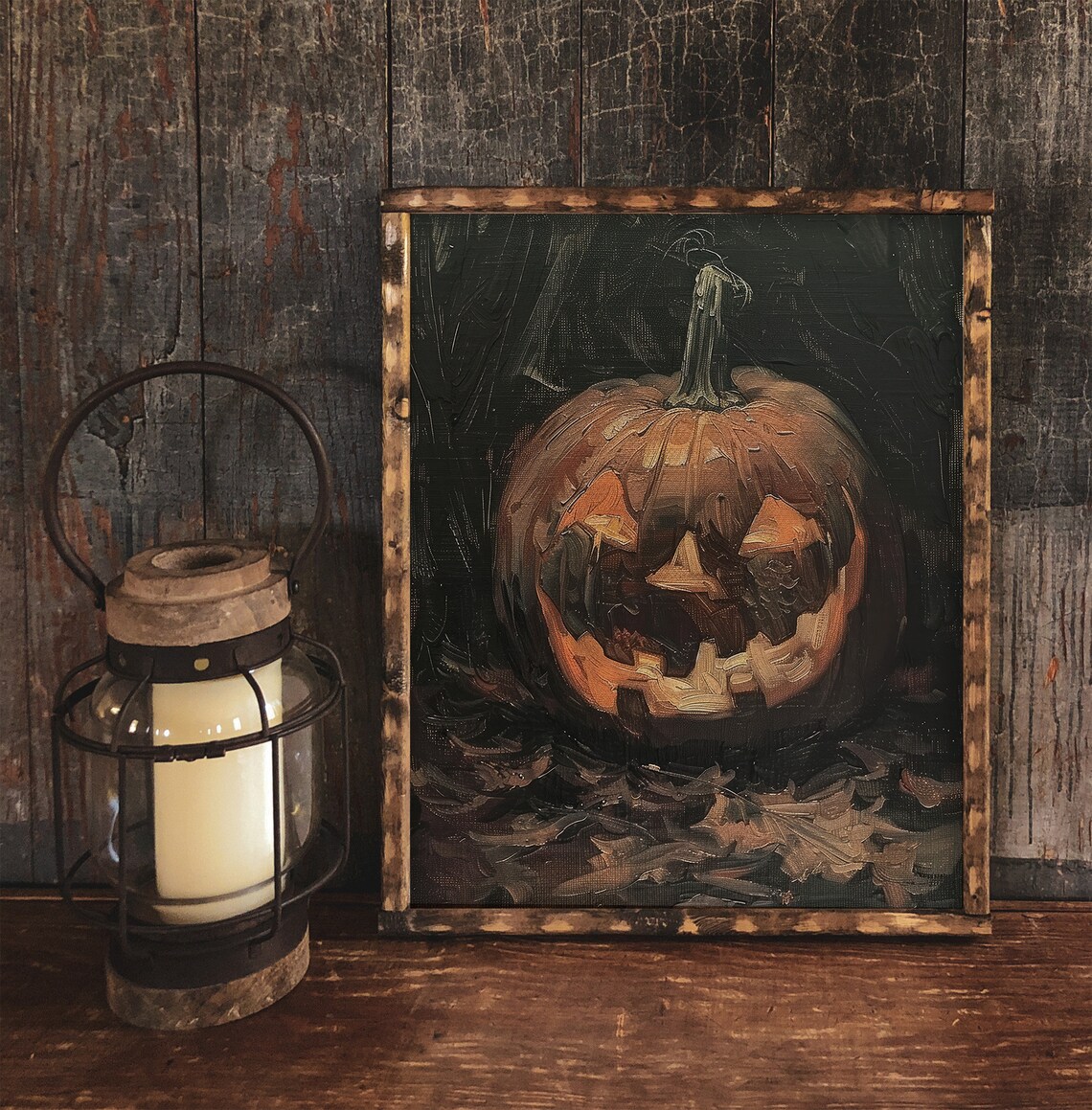 Jack O Lantern Vintage Pumpkin Art Print, Halloween - Image 2