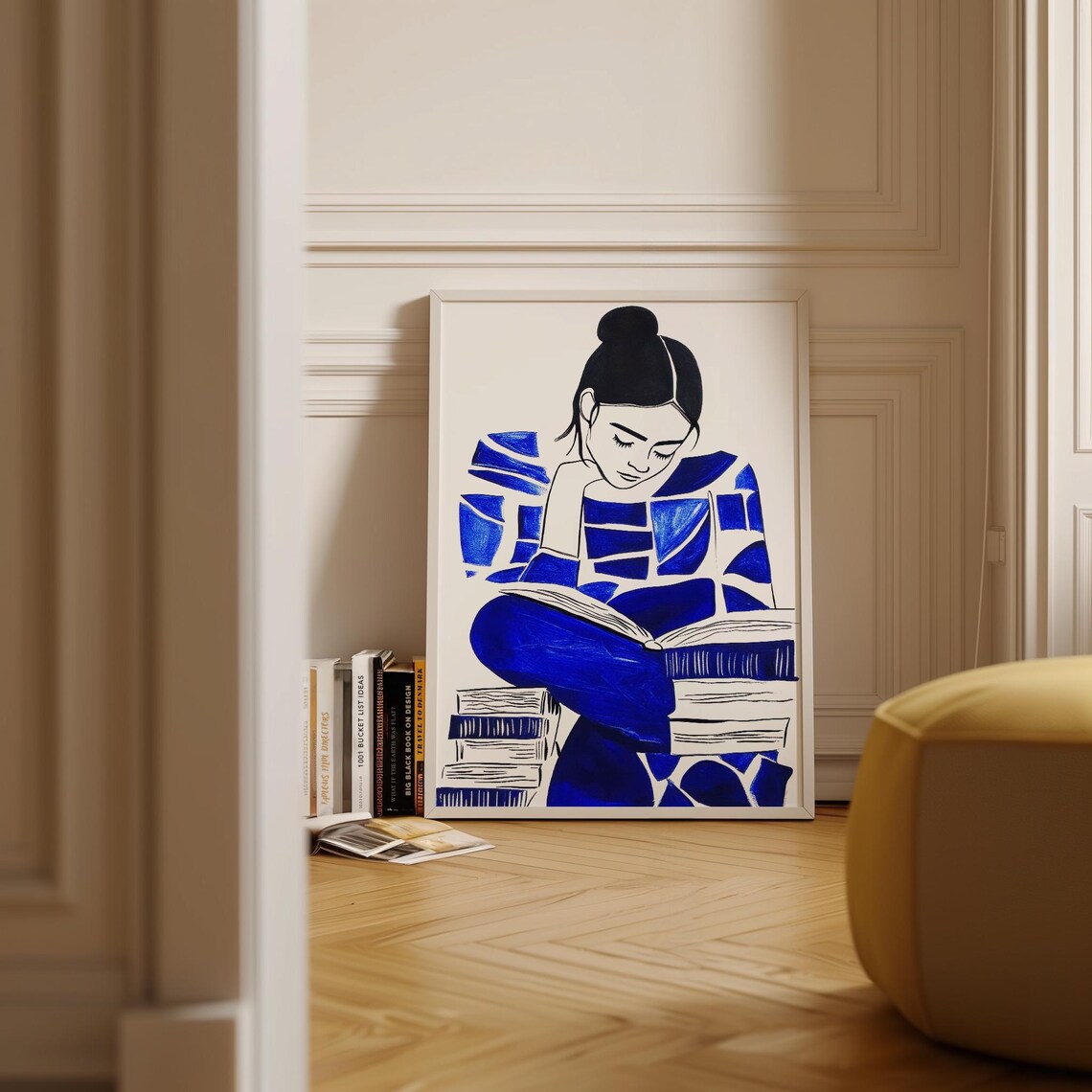 Woman Reading, Dreamy Illustration for Book Lovers - Image 2