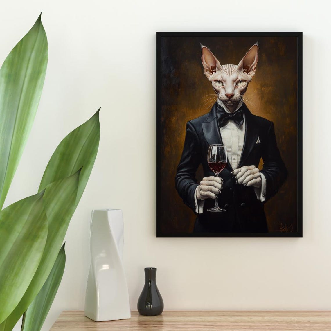 Cornish Rex In Tuxedo Poster Poster Cornish Rex In Suit Print Cornish Rex Portrait Funny Cornish Rex Art Funny Pet Print Cat Print - Image 2