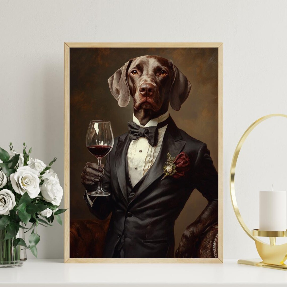 German Shorthaired Pointer in Tuxedo Art Print - Image 3