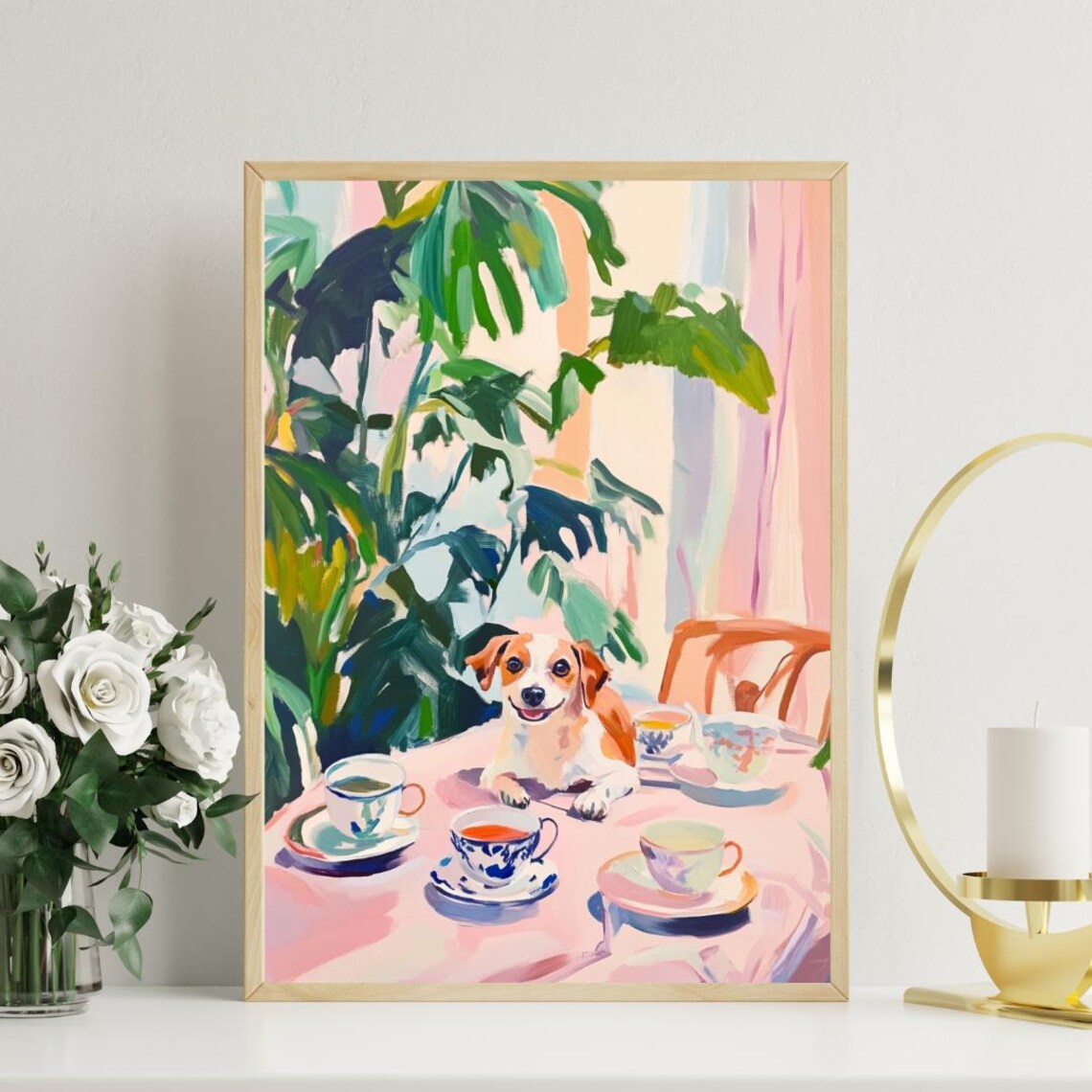 Retro Russell Terrier Poster Russell Terrier Oil Painting Vintage Russell Terrier Poster Dog Dining Room Wall Art Retro Dog Poster Pet - Image 3