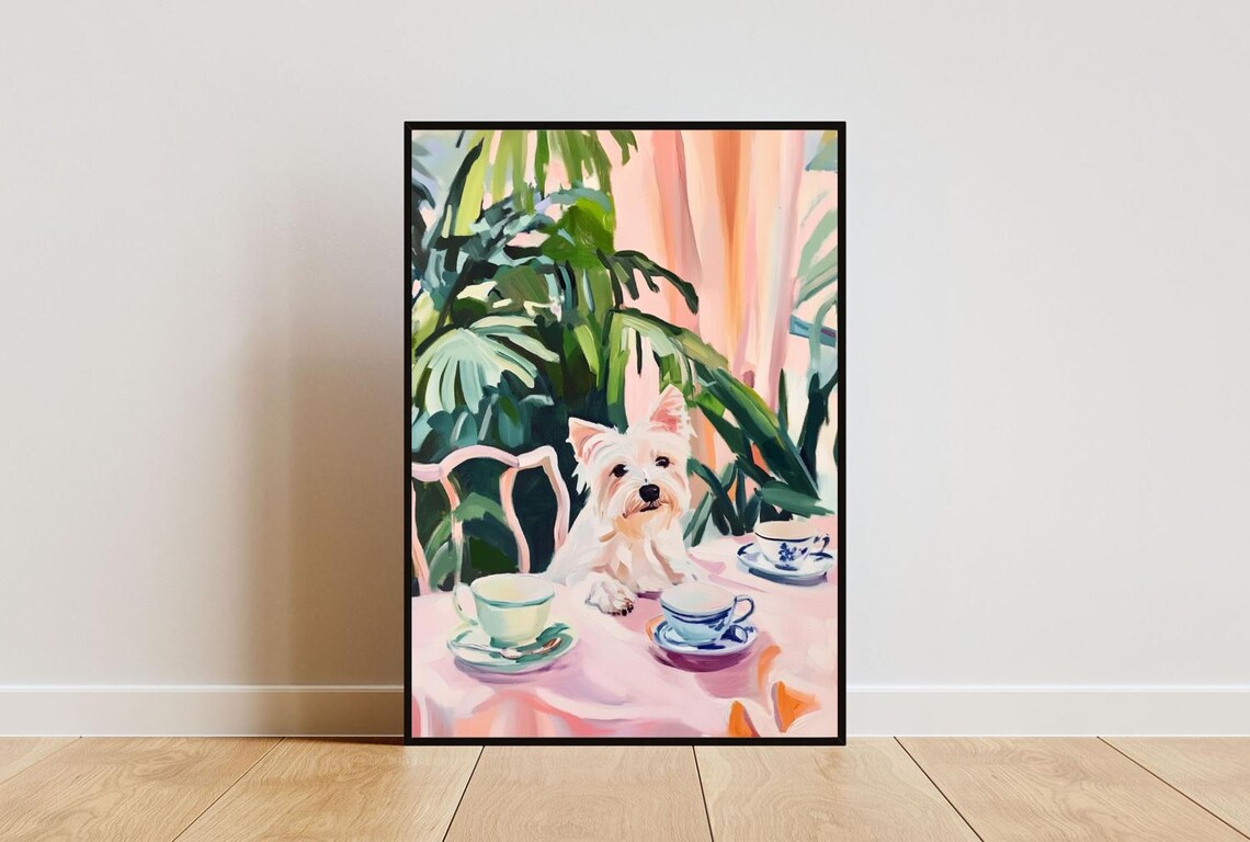 Retro West Highland White Terrier Vintage Dog Art Print