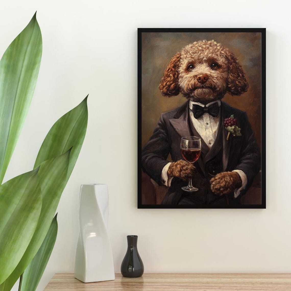Lagotto Romagnolo In Tuxedo Poster Pet Poster Lagotto Romagnolo In Suit Print Lagotto Romagnolo Portrait Funny Lagotto Romagnolo Print - Image 2