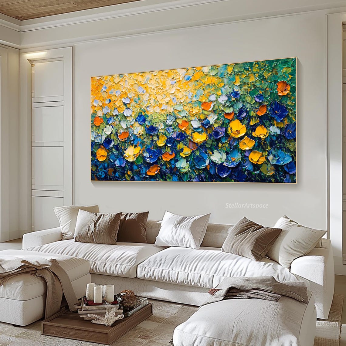 Colorful Flower Field Abstract Impasto Blooms Bright Garden Art Poster - Image 2