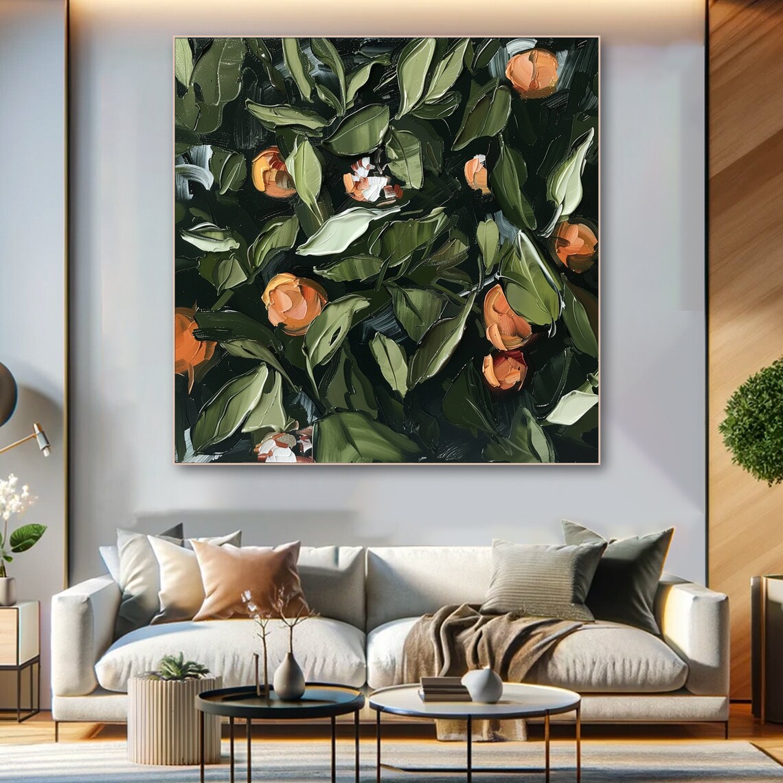 Abstract Orange Oil Painting, Modern Fruit Art Print - Image 4