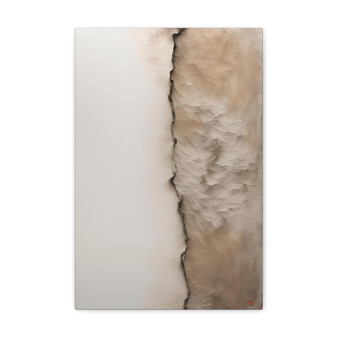 Abstract Beige Torn Paper Texture Minimalist Neutral Japandi Art Print