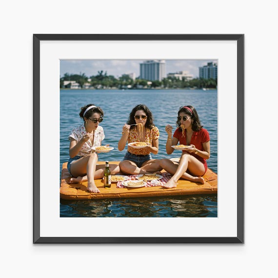 Picnic On Lake Photography Prints Fashion Wall Art Room Decor Fine Print Museum Quality Poster