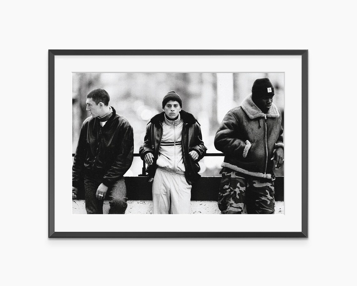 La Haine 1995 French Film Still Vinz Said Hubert Black White Poster