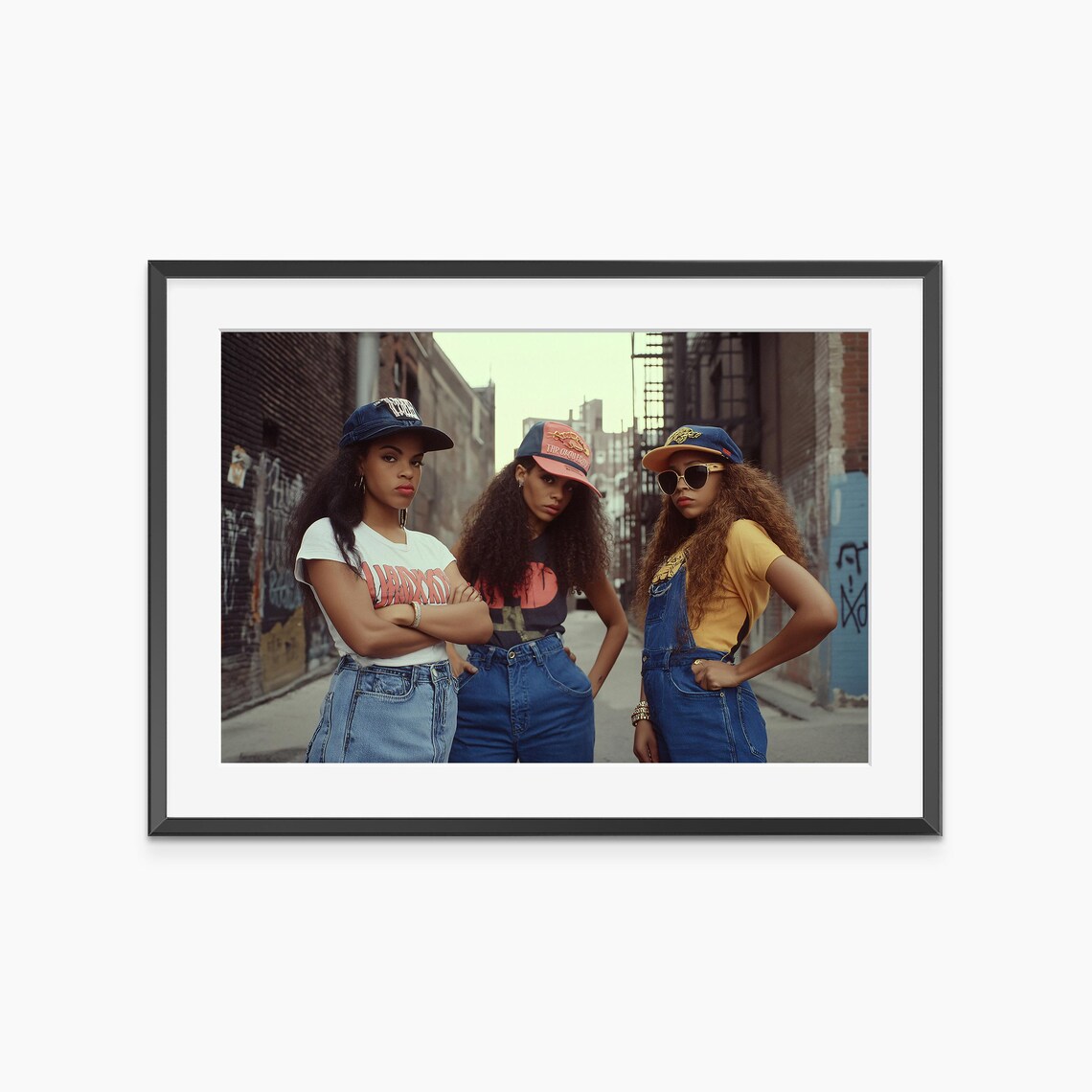 Girls In The Hood 90s Street Style Denim Fashion Photo Poster