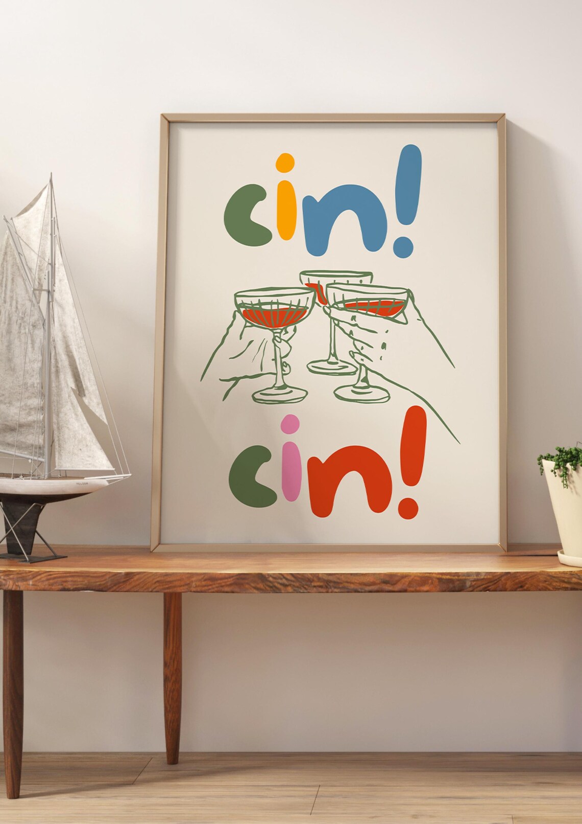 Cheers Salud Colorful Typographic Poster - Image 2