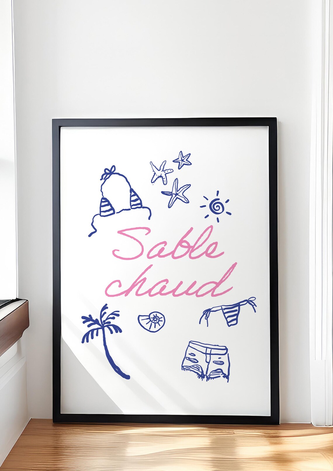 Hot Sand Minimalist Poster, Pink Typography