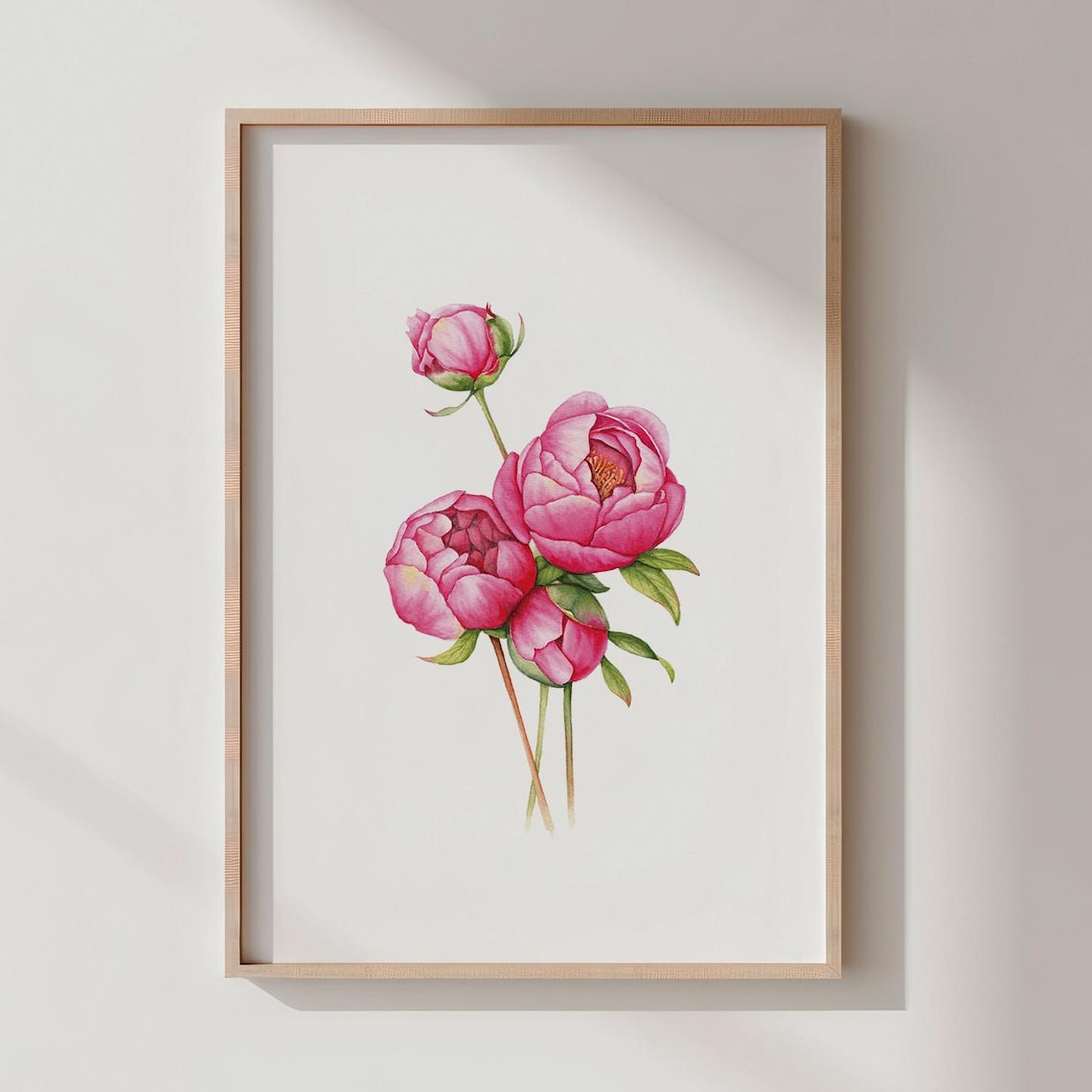 Peony Watercolor Floral Print Botanical Wall Art