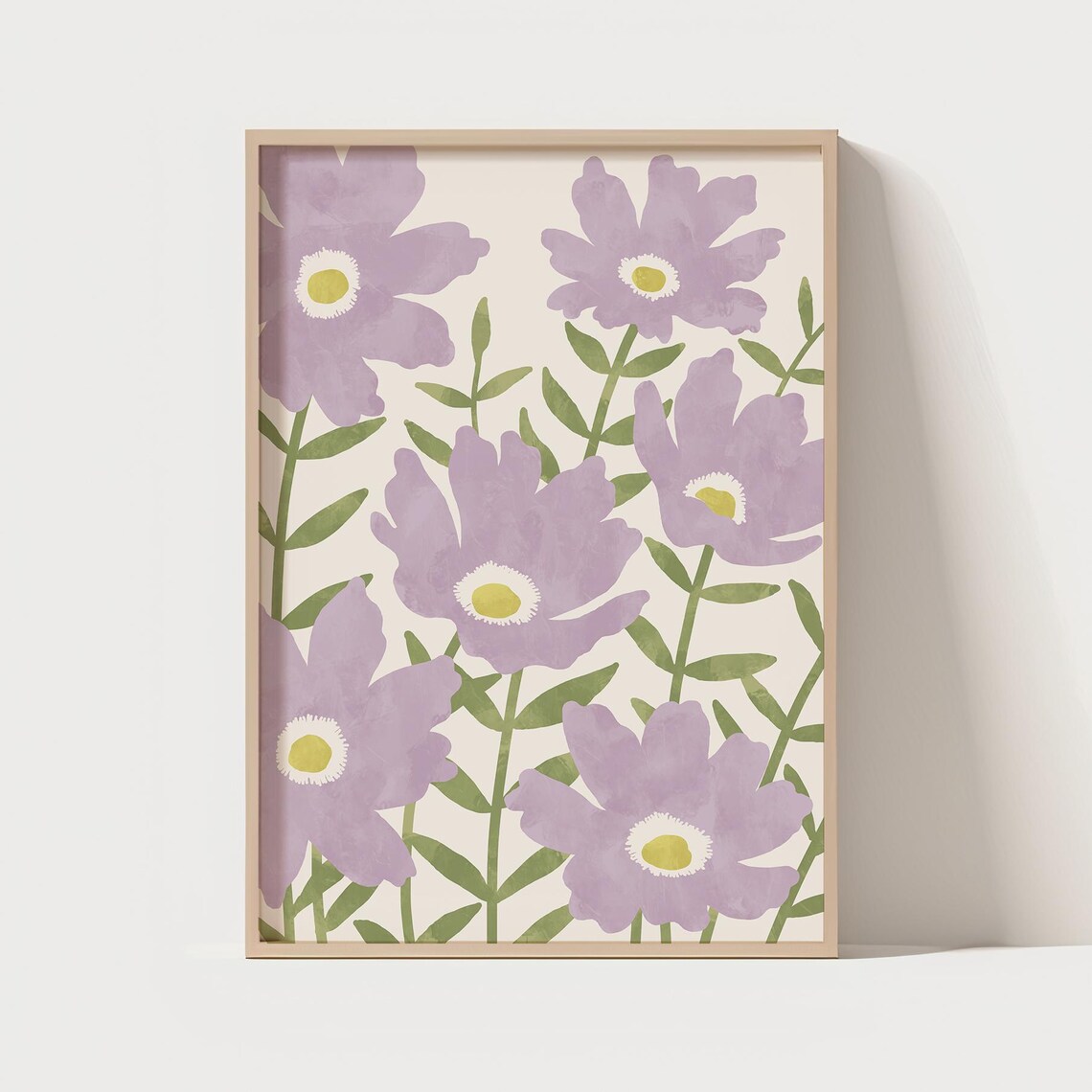 Aster Flower Print Botanical Illustration Modern Home Decor