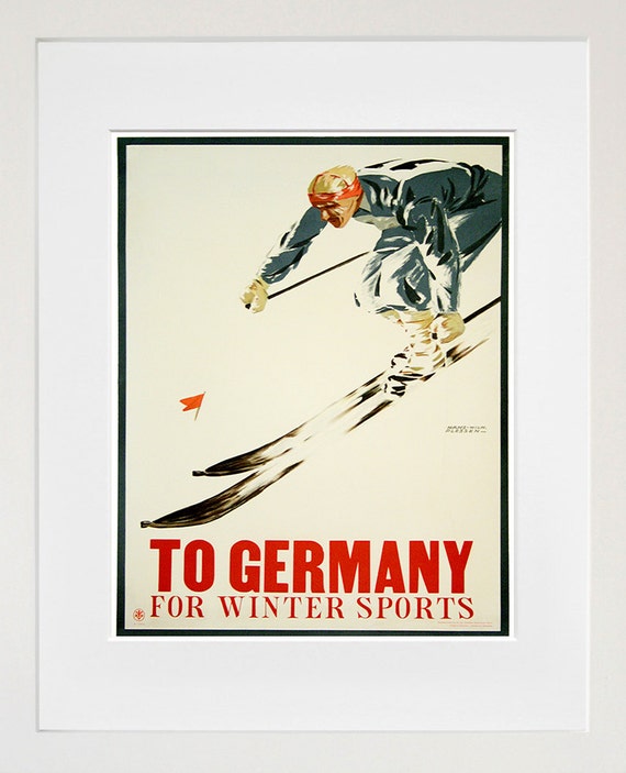 Ski Retro Poster German Travel Art Germany Home Decor Print Zt591