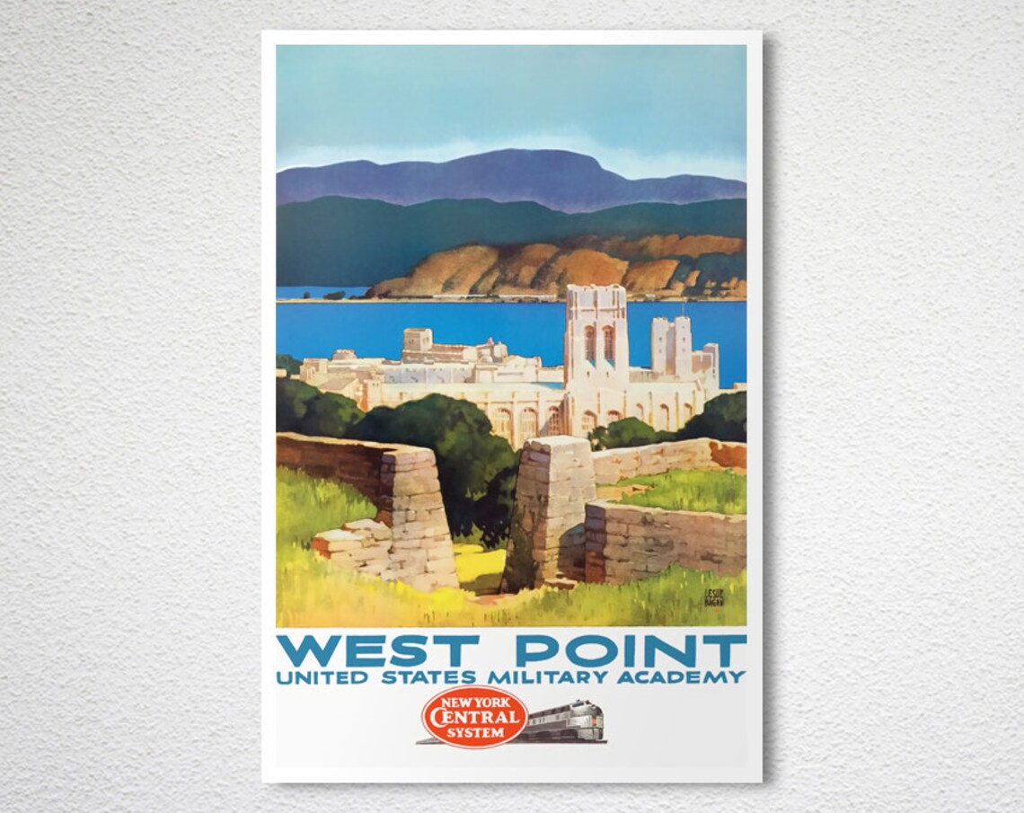 West Point Military Academy New York Central Vintage Travel Poster - Image 2