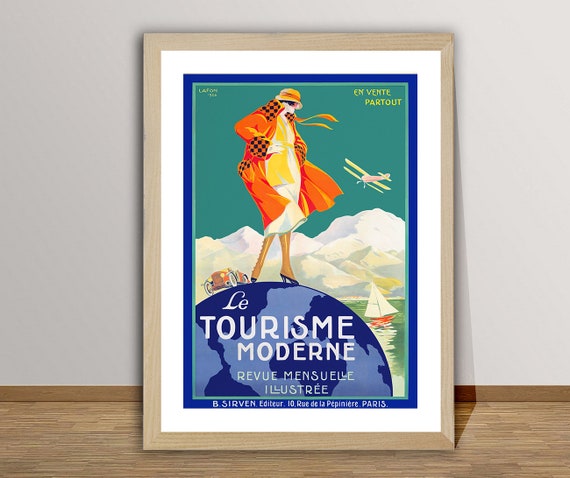 Le Tourisme Moderne Vintage Travel Poster Poster Paper Or Print Gift Idea Wall Decor