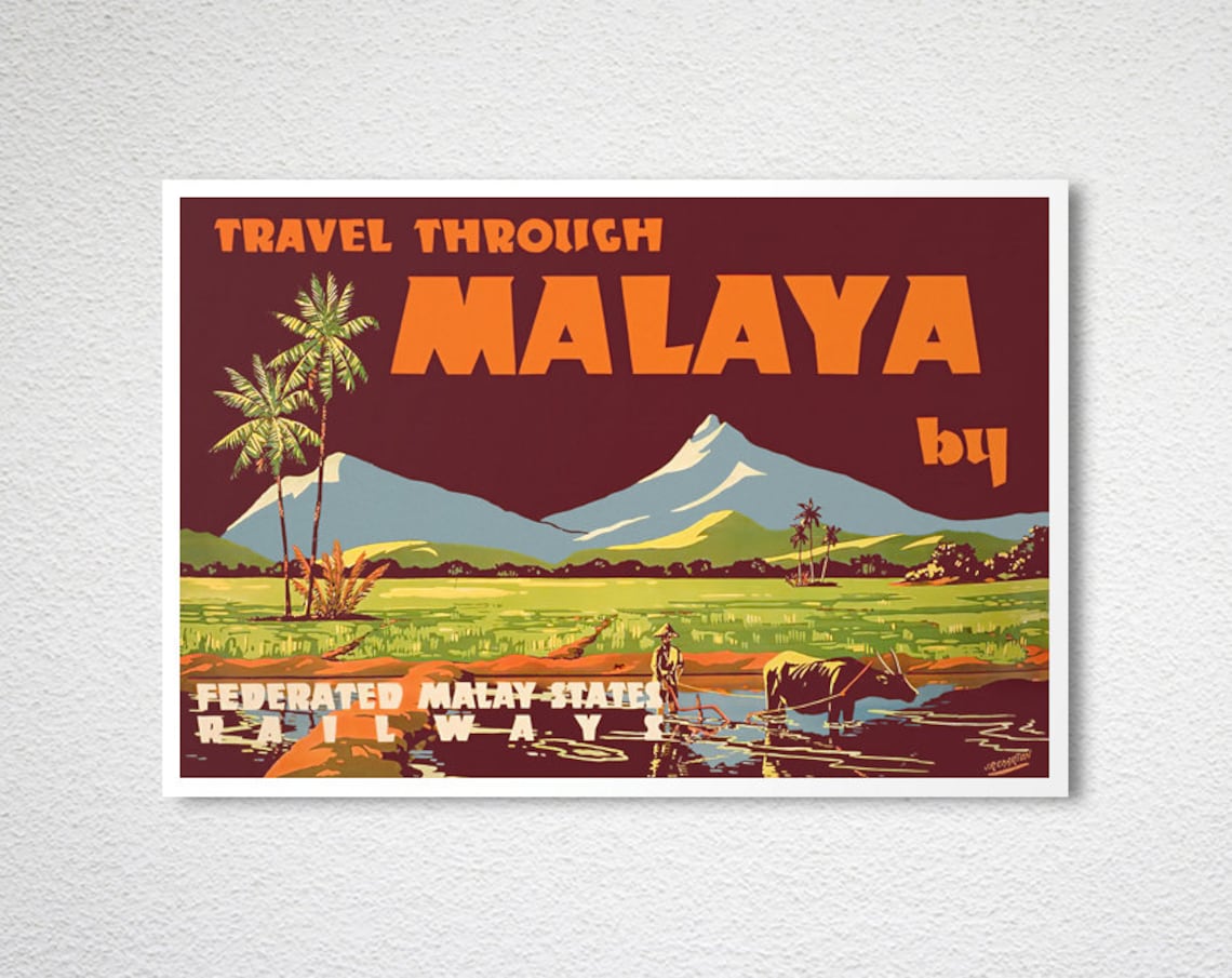 Travel Through Malaya Vintage Travel Poster - Image 2