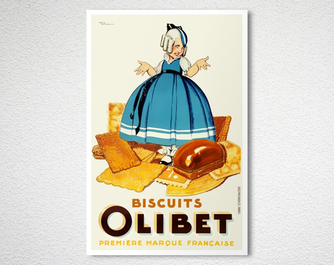 Biscuits Olibet Premiere Marque Francaise Cookie Ad Art Print - Image 2
