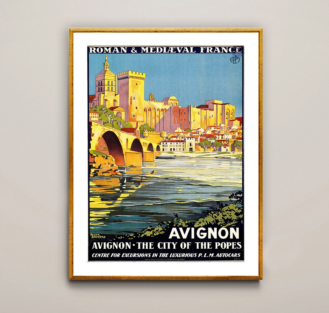 Avignon Le Palais Des Papes Vintage Travel Poster - Image 2
