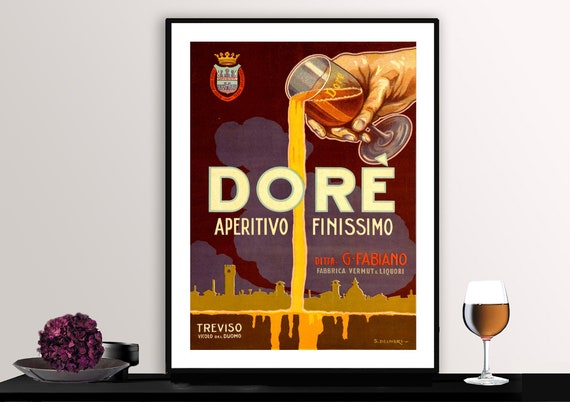 Dore Aperitivo Finissimo Vintage Fooddrink Poster Poster Paper Or Print Gift Idea