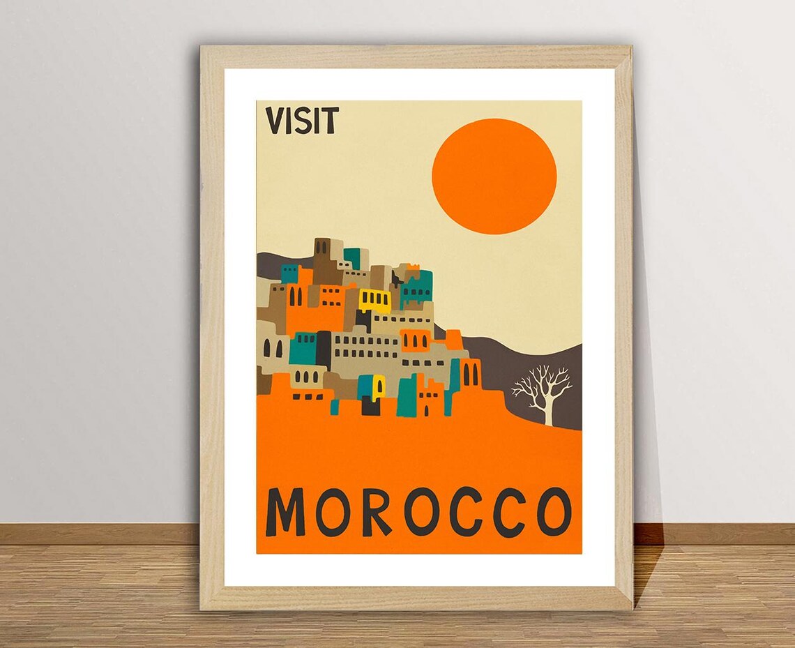 Visit Morocco Vintage Travel Poster, Travel Art Print - Image 2
