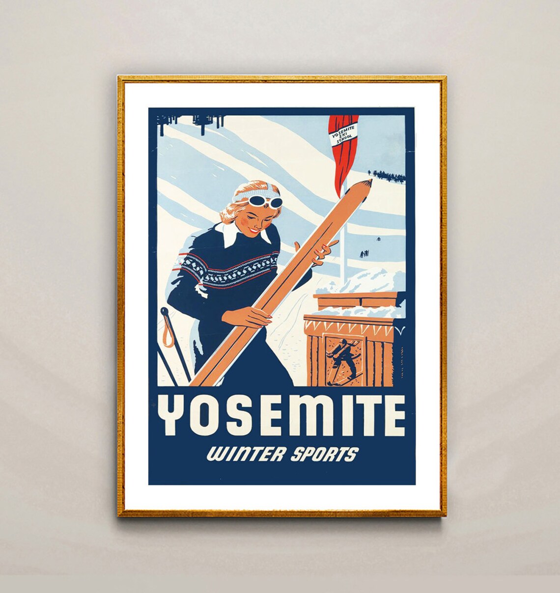 Yosemite California Winter Sports Vintage Skier Slope Poster - Image 2